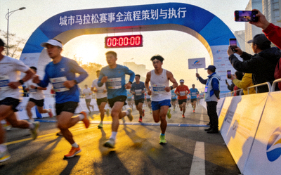 城市马拉松赛事全流程策划与执行，选手起跑瞬间